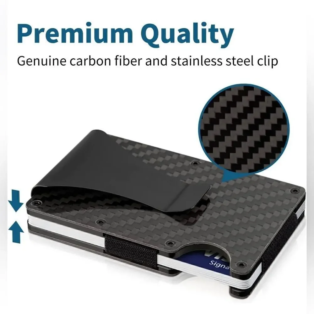 Men RFID Blocking Slim Money Clip Wallet Credit Card ID Holder Thin Minimalist